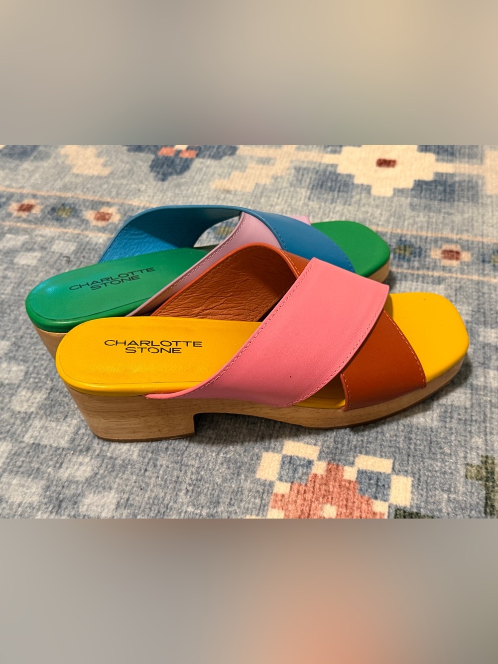 Charlotte Stone Amos Clog Sandal – Size 8 – Nassau (Rainbow Multicolor) - Picture 4 of 5
